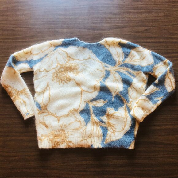 Sezane Lisette Celeste Blue Floral Print Cardigan XXS - Picture 2 of 7